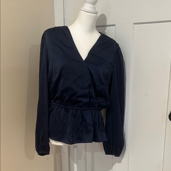 INC International Concepts Tops - INC International Concepts Deep Blue V-Neck Blouse